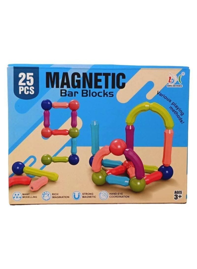 Magnetic Stick and Ball Building Blocks – 25 Pieces - Image 1